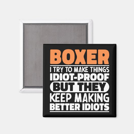 ボクサー私は物事を作ろうとしおもしろいてことわざクール・ボクサー マグネット (正面/裏面)