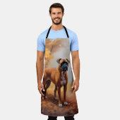 ボクサー紅葉秋インスパイア エプロン (着用した状態)