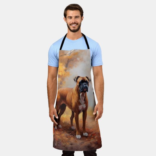 ボクサー紅葉秋インスパイア エプロン (着用した状態)