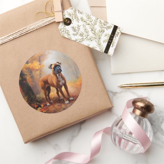 ボクサー紅葉秋インスパイア ラウンドシール (ギフト)