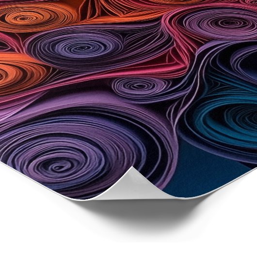 ボクサー紙クイリングアートドッグポートレート ポスター (角)