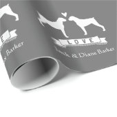 ボクサー結婚ドッグスカスタム文字 ラッピングペーパー (ロールコーナー)