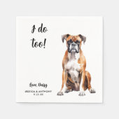 ボクサー結婚ドッグ スタンダードカクテルナプキン (正面)