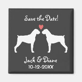 ボクサー結婚式の日付の保存 マグネット (正面)