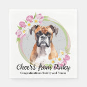 ボクサー結婚犬のナプキンと犬の写真 スタンダードランチョンナプキン (正面)