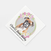 ボクサー結婚犬のナプキンと犬の写真 スタンダードランチョンナプキン (角)