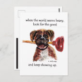 ボクサー絵を描とメッセージの水感動的色 ポストカード (正面/裏面)