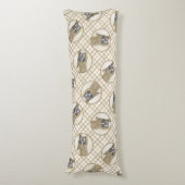 ボクサー絵を描ズの子犬のクロップかわいい犬のアートをドッキング ボディピロー (正面縦)