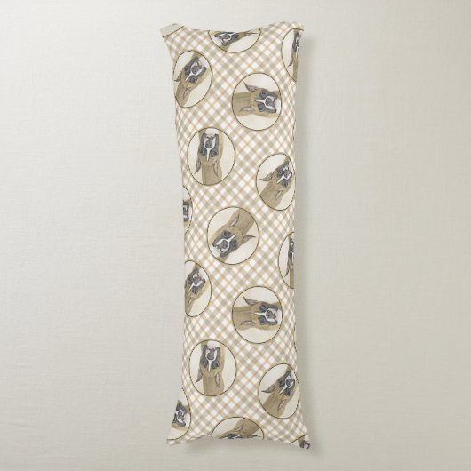 ボクサー絵を描ズの子犬のクロップかわいい犬のアートをドッキング ボディピロー (正面縦)