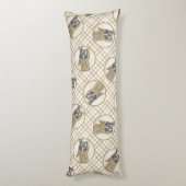 ボクサー絵を描ズの子犬のクロップかわいい犬のアートをドッキング ボディピロー (裏面 (縦))