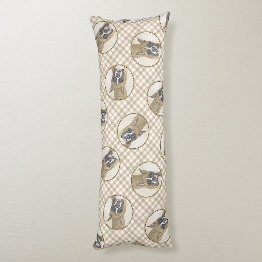 ボクサー絵を描ズの子犬のクロップかわいい犬のアートをドッキング ボディピロー (裏面 (縦))