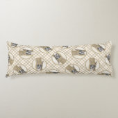 ボクサー絵を描ズの子犬のクロップかわいい犬のアートをドッキング ボディピロー (正面)