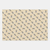 ボクサー絵を描ズの子犬のクロップかわいい犬のアートをドッキング ラッピングペーパーシート (正面)