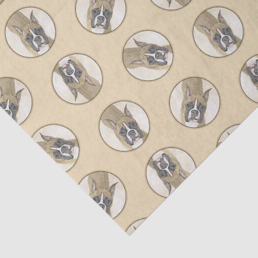 ボクサー絵を描ズの子犬のクロップかわいい犬のアートをドッキング 薄葉紙 (詳細)