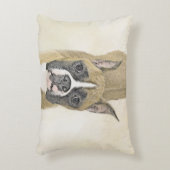 ボクサー絵画ズ – かわいいオリジナルドッグアート アクセントクッション (正面(垂直))