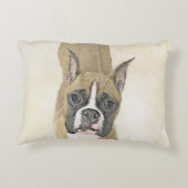 ボクサー絵画ズ – かわいいオリジナルドッグアート アクセントクッション (裏面)