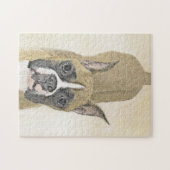 ボクサー絵画ズ – かわいいオリジナルドッグアート ジグソーパズル (横)
