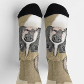 ボクサー絵画ズ – かわいいオリジナルドッグアート ソックス (上部)