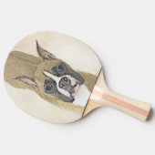 ボクサー絵画ズ – かわいいオリジナルドッグアート 卓球ラケット (横)
