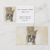 ボクサー絵画ズ – かわいいオリジナルドッグアート 名刺 (正面/裏面)