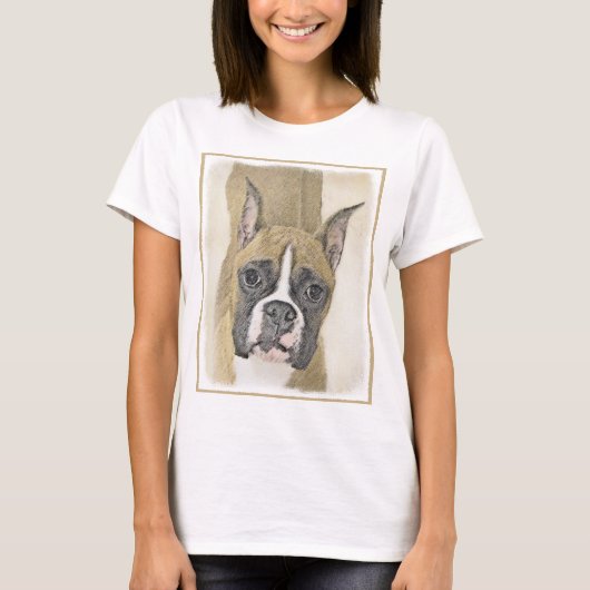 ボクサー絵画ズ – かわいいオリジナルドッグアート Tシャツ (正面)