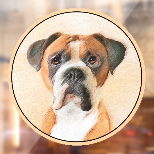 ボクサー絵画ドッグのオリジナル動物芸術 ウィンドウサイン (シート2)