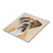 ボクサー絵画ドッグのオリジナル動物芸術 タイル (側面)