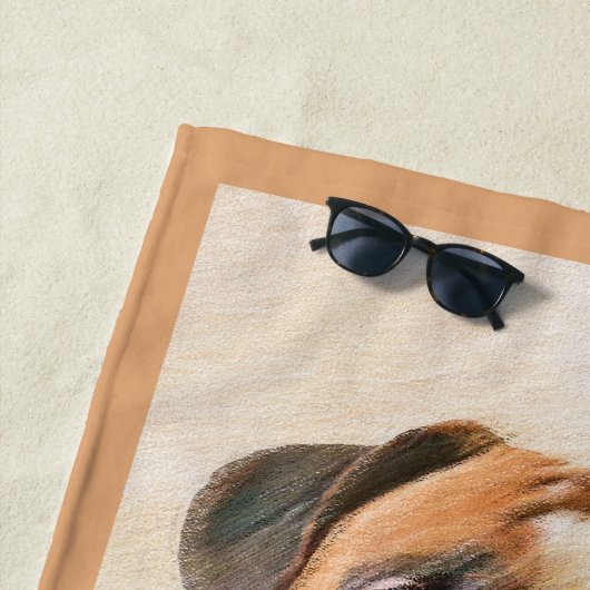 ボクサー絵画ドッグのオリジナル動物芸術 ビーチタオル (インサイチュ)