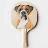 ボクサー絵画ドッグのオリジナル動物芸術 卓球ラケット (裏面)