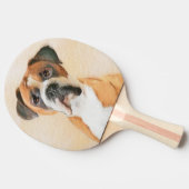 ボクサー絵画ドッグのオリジナル動物芸術 卓球ラケット (横)