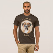 ボクサー絵画ドッグのオリジナル動物芸術 Tシャツ (正面フル)