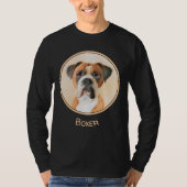 ボクサー絵画ドッグのオリジナル動物芸術 Tシャツ (正面)