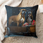 ボクサー雪そりクリスマスデコール クッション (ブランケット)