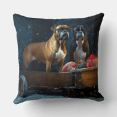 ボクサー雪そりクリスマスデコール クッション (裏面)