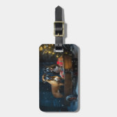 ボクサー雪そりクリスマスデコール ラゲッジタグ (正面縦)