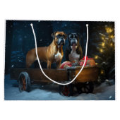 ボクサー雪そりクリスマスデコール ラージペーパーバッグ (裏面)