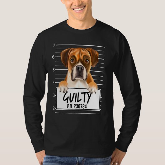 ボクサー顔写真 有罪の犬 Tシャツ (正面)