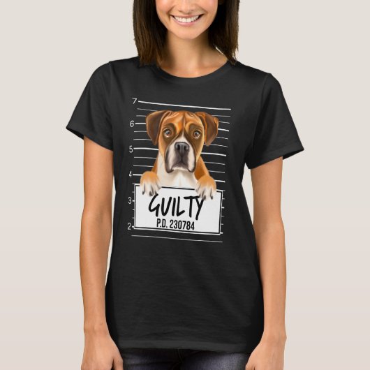 ボクサー顔写真 有罪の犬 Tシャツ (正面)