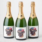 ボクサー7月4日パーティー スパークリングワインラベル (ボトル)