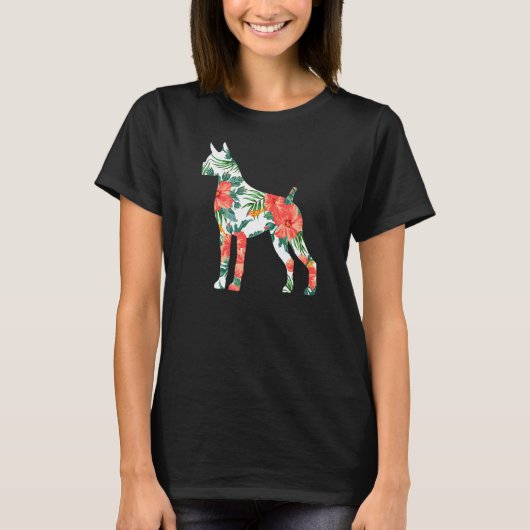 ボクサー アロハ ハワイアン ドッグ Tシャツ (正面)