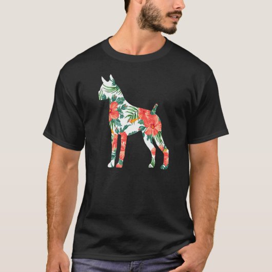 ボクサー アロハ ハワイアン ドッグ Tシャツ (正面)