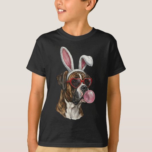 ボクサー イースター バニー ドッグ ラバー  Tシャツ (正面)