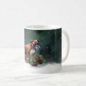ボクサー・クリスマスの雪の冬 コーヒーマグカップ (正面右)