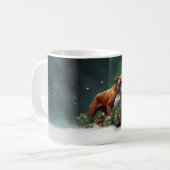 ボクサー・クリスマスの雪の冬 コーヒーマグカップ (正面左)