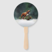 ボクサー・クリスマスの雪の冬 ハンドファン (裏面)