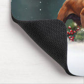 ボクサー・クリスマスの雪の冬 マウスパッド (コーナー)