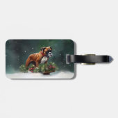 ボクサー・クリスマスの雪の冬 ラゲッジタグ (裏面横)