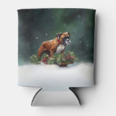 ボクサー・クリスマスの雪の冬 缶クーラー (正面)