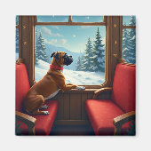 ボクサー クリスマスイブの列車の旅 絵画 マグネット (正面)