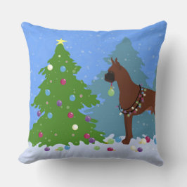 ボクサー・クリスマスフォレスト クッション